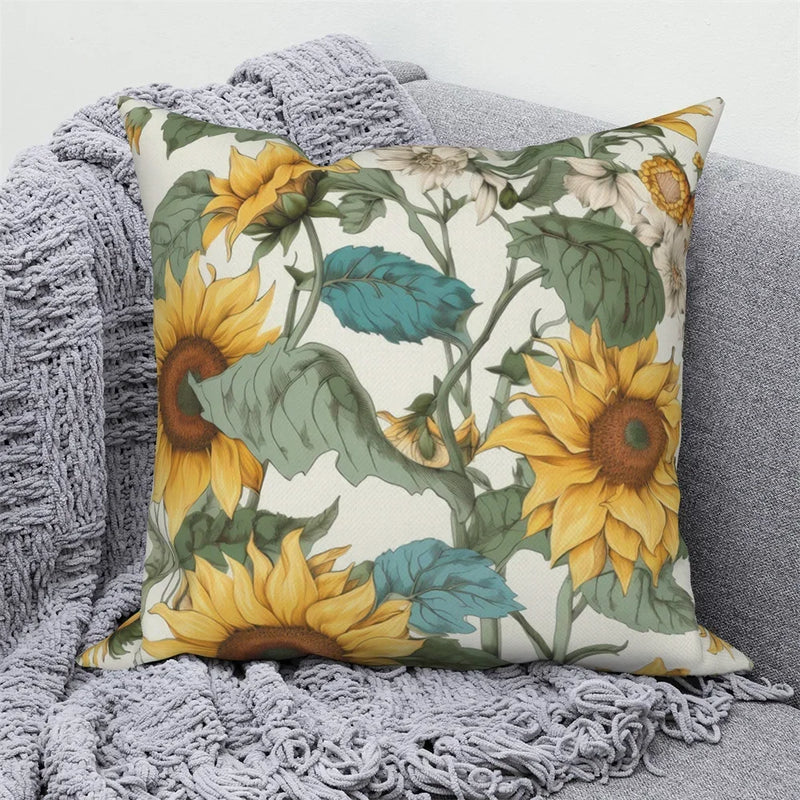 Sunflower Decorative Pillow Cover by Axyaa | Sofa, Car, Living Room Decoration
