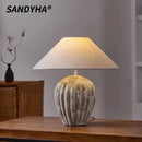Axyaa Ceramic Desk Lamp LED Floor Light Fabric Lampshade
