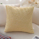 Luxurious Yellow Plush Pillow Cover for Stylish Living Room Decor by Axyaa