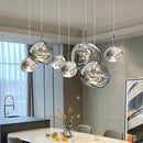 Axyaa Pendant Chandelier: LED Ceiling Lamp for Bedroom, Living Room Decor