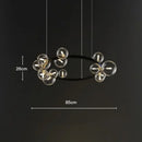 Axyaa Glass Round Head Black Pendant Light for Modern Minimalist Bedroom