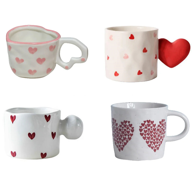 Axya™ Heart Ceramic Mug: Romantic Christmas Present, Gift for Coffee Lovers