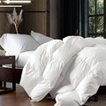 Axyaa Goose Down Fiber Waterfowl Feather Comforter, 100% Egyptian Cotton Cover, King/California King Size