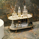 Axyaa Gold Vanity Organizer for Bathroom Coutertop and Makeup Storage
