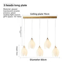 Axyaa Nordic Ceramic Petal Chandelier with LED - Adjustable Height, Ideal for Various Spaces