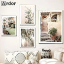 Nordic Village Wall Art Canvas Painting Motorcycle Car Bike Palm Leaf Home Decor Axyaa