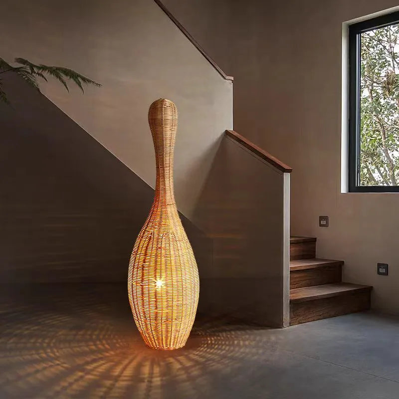 Axyaa Bamboo Floor Lamp for Living Room, Bedroom, and Teahouse Decor