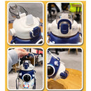 Axyaa Kawaii Astronaut 3D Sticker Water Bottle, BPA-Free Large 1300ml Gym Drink Bottle