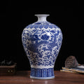 Axyaa Blue White Porcelain Vase Antique Chinese Ceramic Home Decor Flower Arrangement