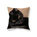 Axyaa Black Cat Cushion Cover for Sofa, Car, Office, Game Chair - Cute & Funny