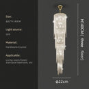 Axyaa Crystal Pendant Light for Duplex Staircase - Elegant Long Light Luxury Design