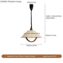 Wood Pendant Chandelier by Axyaa: Retro Japan Style Hanging Lamp for Rustic Room Decor