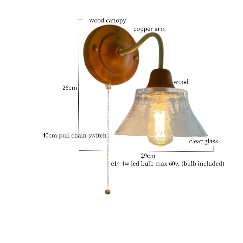 Axyaa Clear Flower Glass LED Wall Lamp, Nordic Modern Style