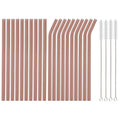 Axyaa Glass Straws Set with Cleaning Brushes for Drinks & Cocktails
