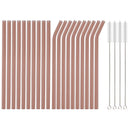 Axyaa Glass Straws Set with Cleaning Brushes for Drinks & Cocktails