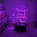 Axyaa 3D Acrylic Night Light with 7 Colors, Creative Design - Perfect Mother's Day Gift