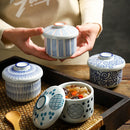 Axyaa Vintage Ceramic Stew Pot with Lid - Small Sized Soup & Dessert Bowl