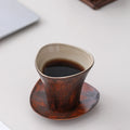 Axyaa Red Wood Grain Ceramic Coffee Cups - Home & Office Decor, Hand-washed & Branded
