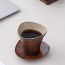 Axyaa Red Wood Grain Ceramic Coffee Cups - Home & Office Decor, Hand-washed & Branded