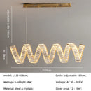 Axyaa Wave Steel Crystal Pendant Lamp - Modern Luxury LED Pendant Light