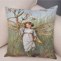 Axyaa Flower Girl Cushion Set - Fairy Tale Decor for Living Room, Bedroom Sofa