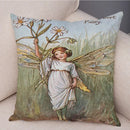 Axyaa Flower Girl Cushion Set - Fairy Tale Decor for Living Room, Bedroom Sofa