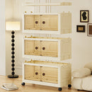 Axyaa 45cm Double-Door Storage Cabinet, Swivel Casters, Heavy-Duty, Kitchen/Bedroom/Living Room/Bathroom