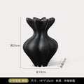 Axyaa Resin Floral Vase: Petal Shape Abstract Ornament for Home Decor