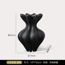 Axyaa Resin Floral Vase: Petal Shape Abstract Ornament for Home Decor
