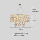 Axyaa Branch Crystal LED Chandelier Golden Finish for Indoor Lighting