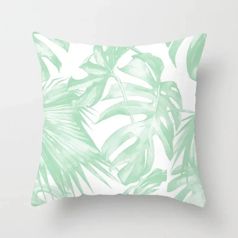 Light Blue Green Mint Geometric Print Boho Pillowcase Set by Axyaa