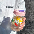 Axyaa Bubble Boba Milk Tea Glass Bottle - Leakproof and Heat-resistant Drinkware