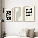Axyaa Geometric Bauhaus Canvas Wall Art Set