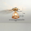 Axyaa Modern Amber Glass LED Ceiling Lights with Copper Socket for Home Decoration