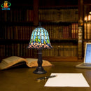 Axyaa American Water Lily Tiffany Style Table Lamp for Living Room and Bedroom