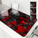 Axyaa Halloween Skull Kitchen Absorbent Mat, Antiskid & Quick Dry Draining Pad