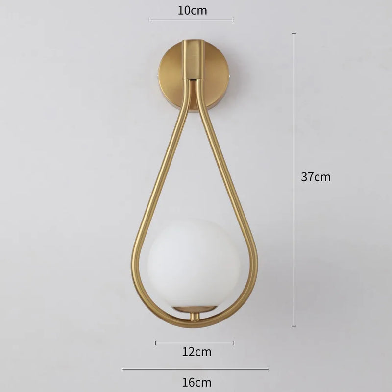 Axyaa Glass Ball LED Wall Lamp Modern Nordic Luxury Bedroom Lighting Fixtures