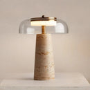 Axyaa Yellow Travertine Glass Table Lamp - Luxury Minimalist Bedroom Desk Light
