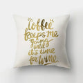 Axyaa Golden Letter Geometric Pillow Case - Elegant Home Decor Choice
