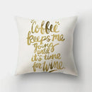 Axyaa Golden Letter Geometric Pillow Case - Elegant Home Decor Choice