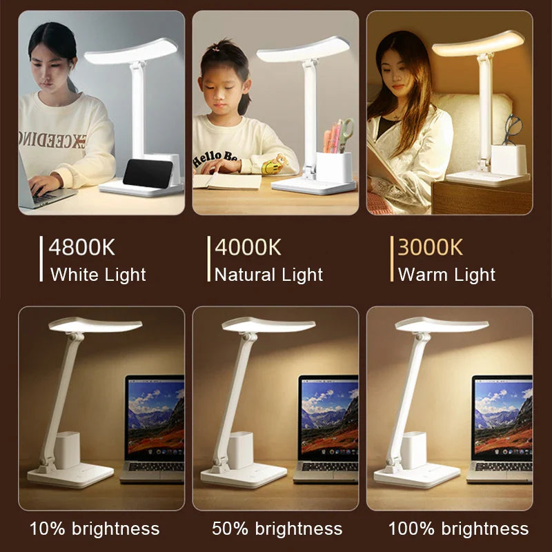 Axya LED Desk Lamp - Touch Night Light, 3 Levels Dimmable, USB Rechargeable