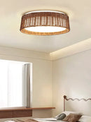Axyaa Wabi Sabi Rattan Master Bedroom Ceiling Light Zen Tea Room Retro Chinese Style