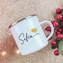 Axyaa Personalized Heart Name Mug | Custom Couple Cups for Anniversary Wedding Gifts