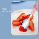 Axyaa Stainless Steel Cutlery Set for Kids - Spoon and Fork Integrated Meal Utensils