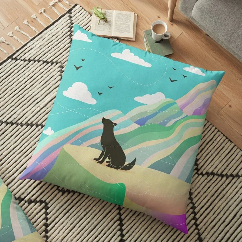 Cute Cat Decorative Pillow Case Cover for Modern Living Room Sofa by Axyaa