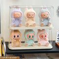 Axyaa Acrylic Figure Display Stand Transparent Box for Labubu Plush Toys Display