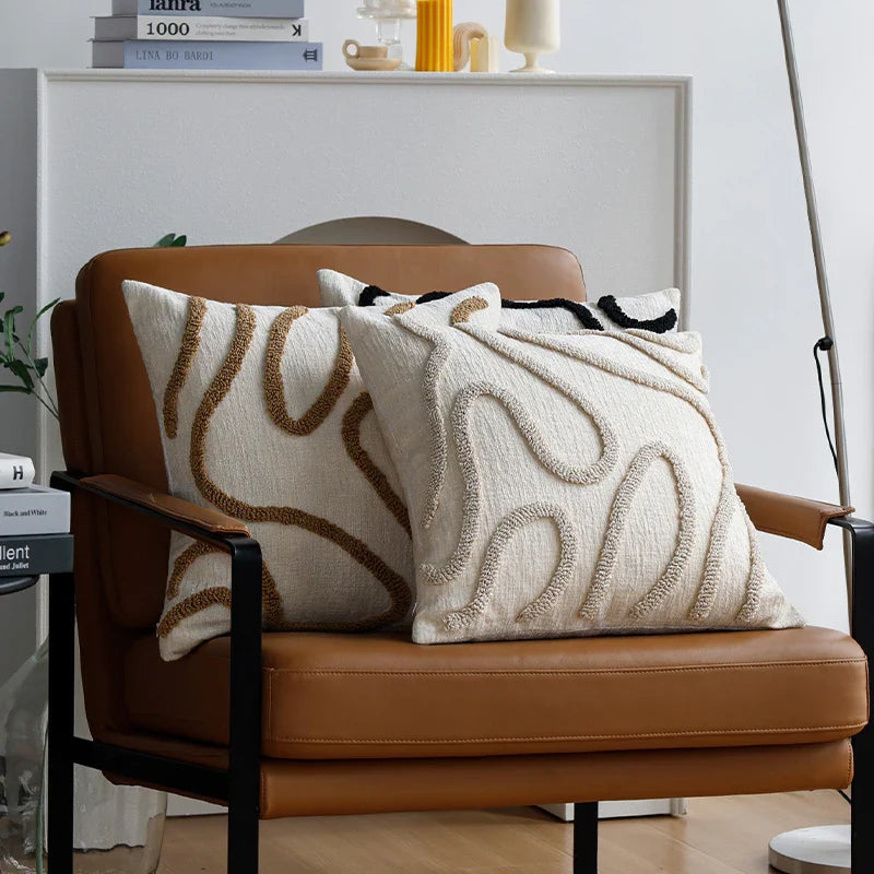 Luxury Chenille Pillow Cover 45x45cm for Living Room Sofa Decor by Axyaa