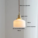 Axyaa Nordic Copper LED Pendant Lamp with Ceramic Lampshade for Living Room Chandelier
