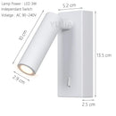 Axyaa Adjustable LED Wall Lamp: Eye-Caring Independent Switch, Ideal for Hotel & Home Bedside Lighting