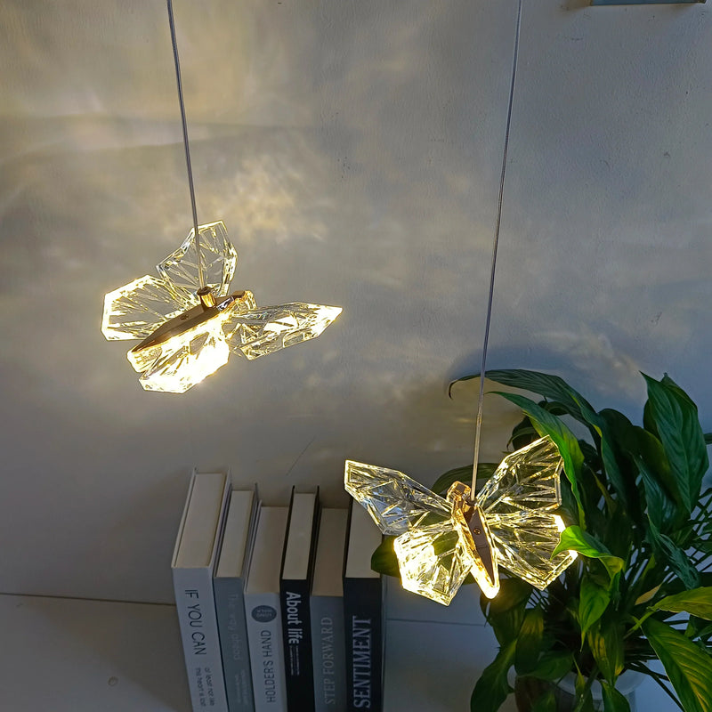 Axya Crystal Butterfly Pendant Lamps LED Lighting for Home Decor